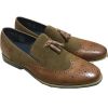 Mens Belide Designer Suede Look Shoes Smart Formal Wedding Office Camel