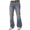 Enzo FBM20 Mens New Bootcut Faded Denim Light Wash Jeans