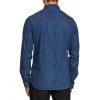Mens Wrangler Authentic New Western Style Denim Shirt Mid Indigo 