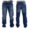 Crosshatch Mens Baltimore Straignt Leg Jeans Mid Used Look