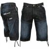 EZ244 Jeans Designer Branded Denim Combat Shorts Dark Wash
