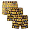3 Men's Emoji Smiley Faces Cotton Boxer Shorts Trunks Underwear All Sizes