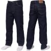 Mens Blue Circle Jeans Heavy Duty Workwear Basic Straight Regular Fit Indigo Jeans