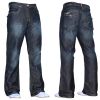 Enzo Mens New A31 Designer Bootcut Denim Dark Used Look Jeans