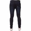 New ENZO Mens Designer Stretch Super Skinny Ripped Denim Jeans Dark Stonewash
