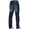 Crosshatch Mens Techno Embossed Straight Leg Jeans Dark Used Look