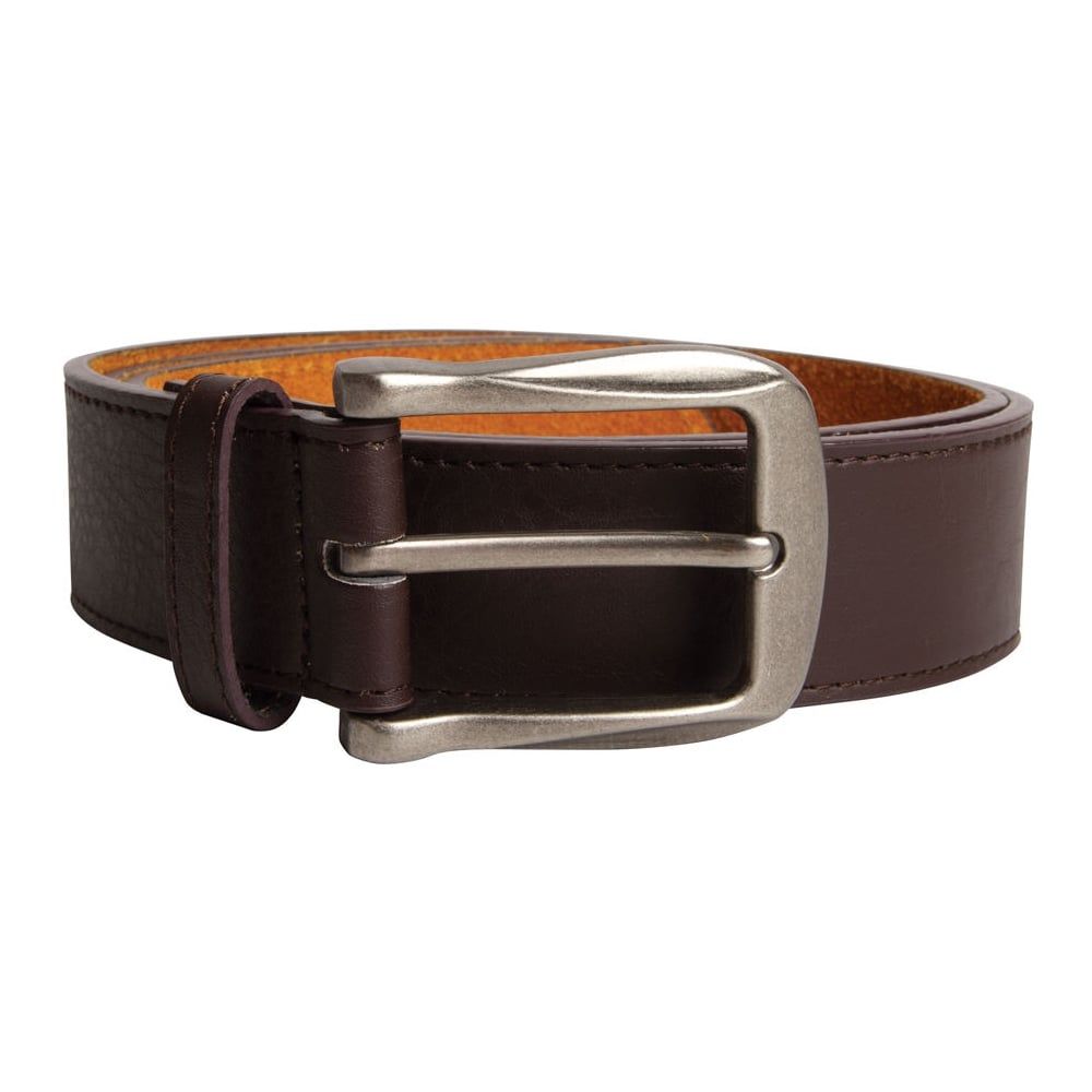 D555 Mens Brown Leather Belt Large Buckle Bonded Leather 3.8cm Width 