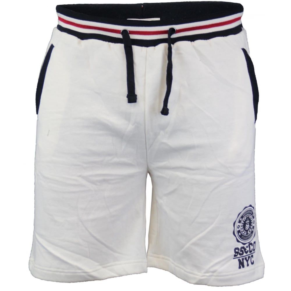 Soul Star Sienna Knee Length Fleece Lined Sweat Shorts Ecru