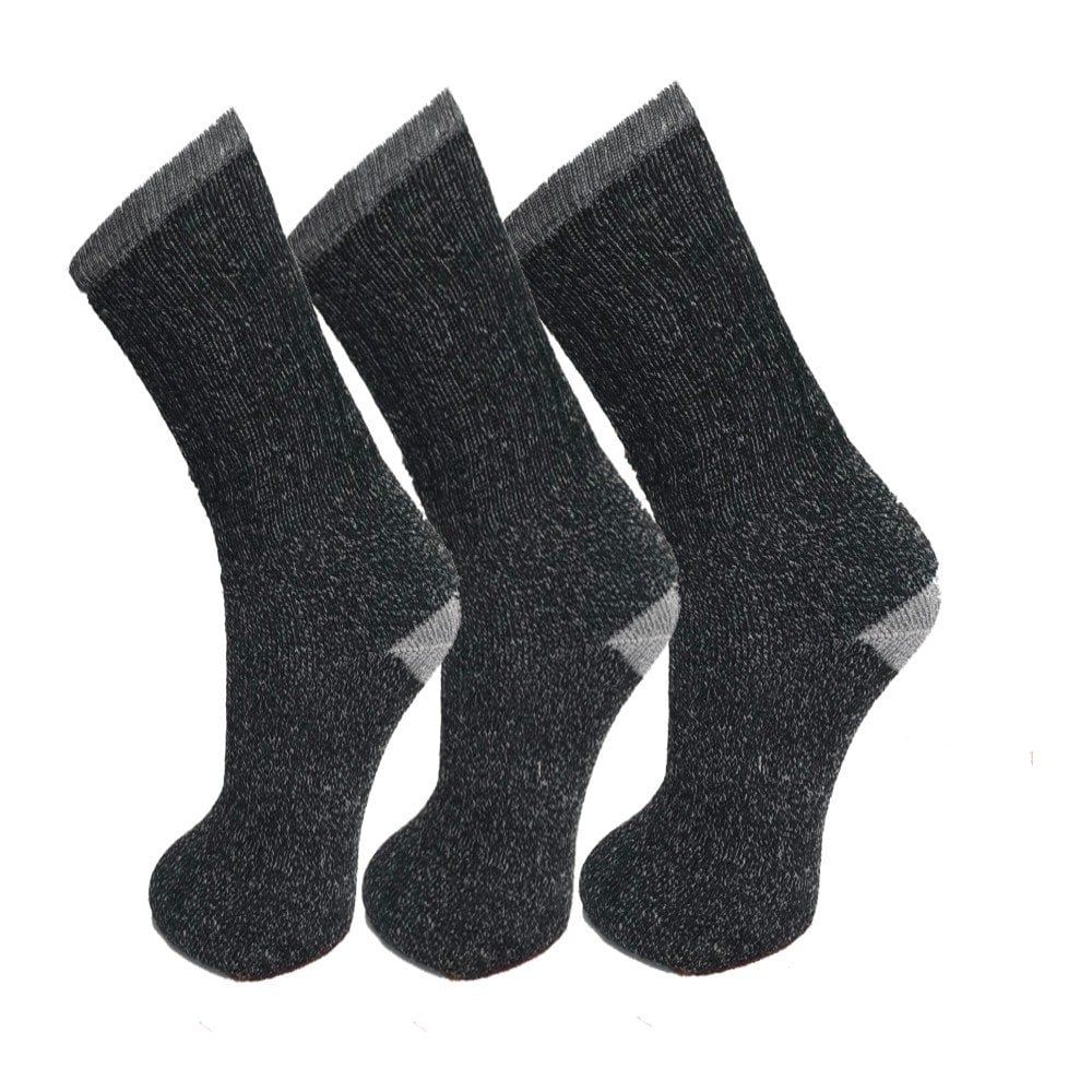 Fresh Feel New Socks Mens Merino Wool Boot Black Grey Socks Adults 3 Pairs