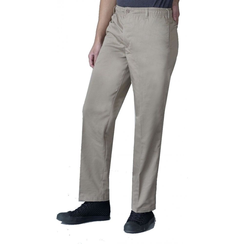 D555 Mens Quality Basilio Rugby Elasticated Waist Leisure Trousers Stone
