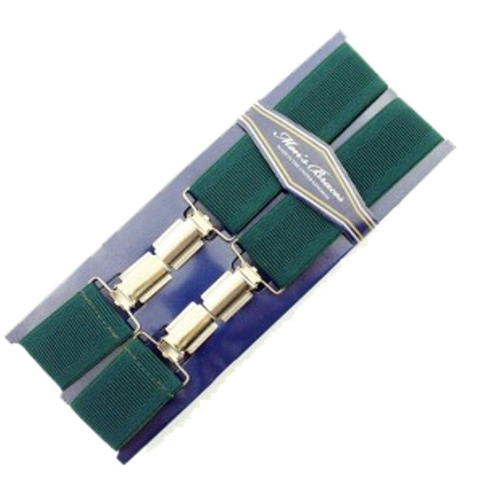 Threads Mens Heavy Duty Green Braces Trouser Belt Suspender 1.5" 35mm Wide