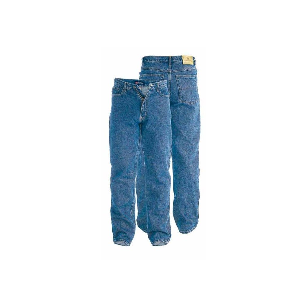 Rockford Mens Comfort Fit Mens 38" Leg Large Size Quality Jeans Stonewash Blue