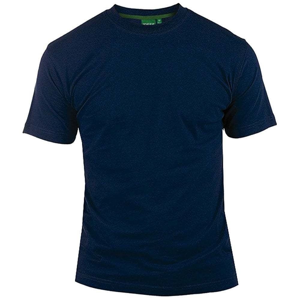 Mens D555 New Premium Weight Combed Cotton King Size Crew Neck T-Shirt Navy